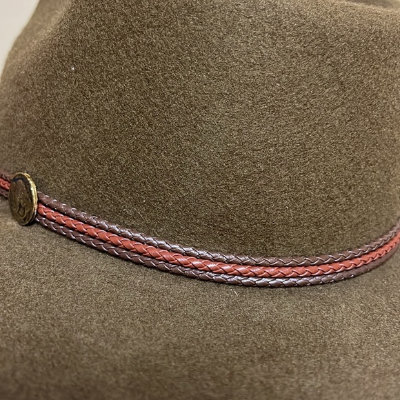 Stetson Olive Felt Hat with Dual-Tone Band - Picture 4 of 14
